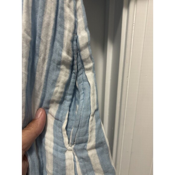 OLD NAVY Blue & White Stripe Gauze Dress Puff Sleeve Size XS Game Day Teacher - Picture 5 of 7
